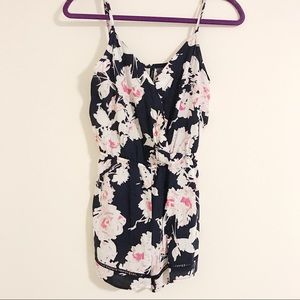 Navy flower romper